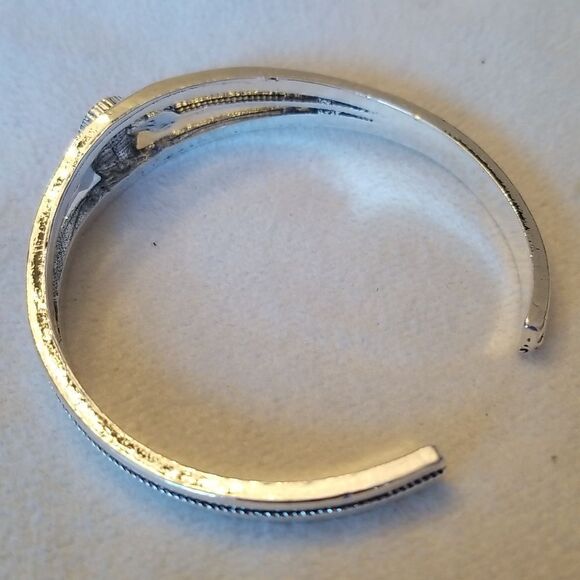 Bangle bracelet pink gemstone silver - Picture 4 of 9